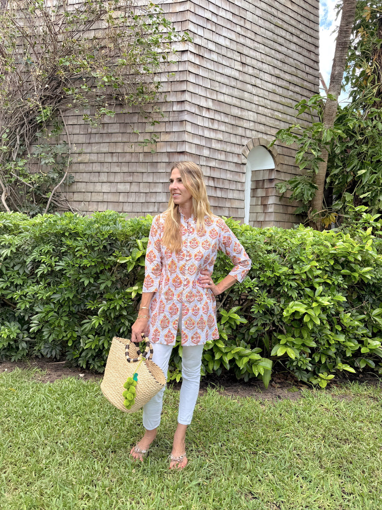 Patterned Floral Palm Beach Tunic