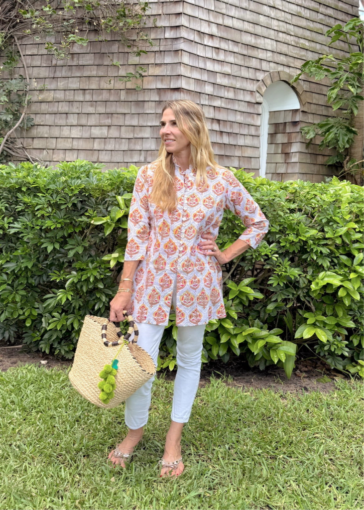 Patterned Floral Palm Beach Tunic