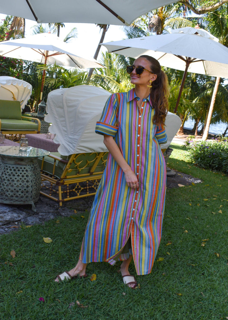 Fun Striped Shirt Dress- Livro