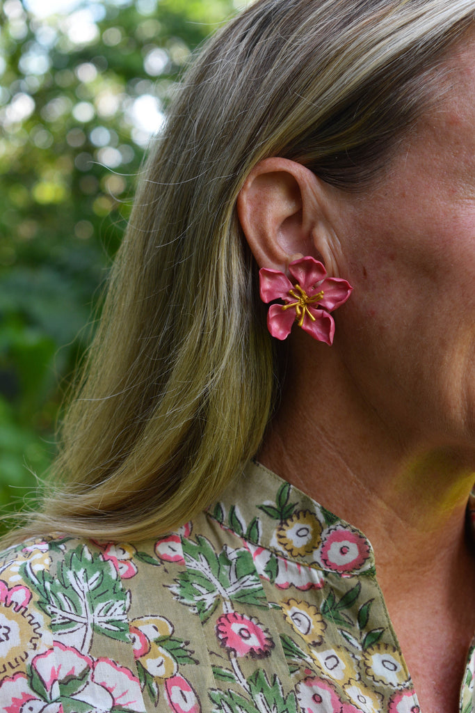 Coral J Gardenia Earrings