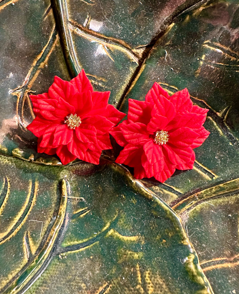 Red Poinsettia Earrings