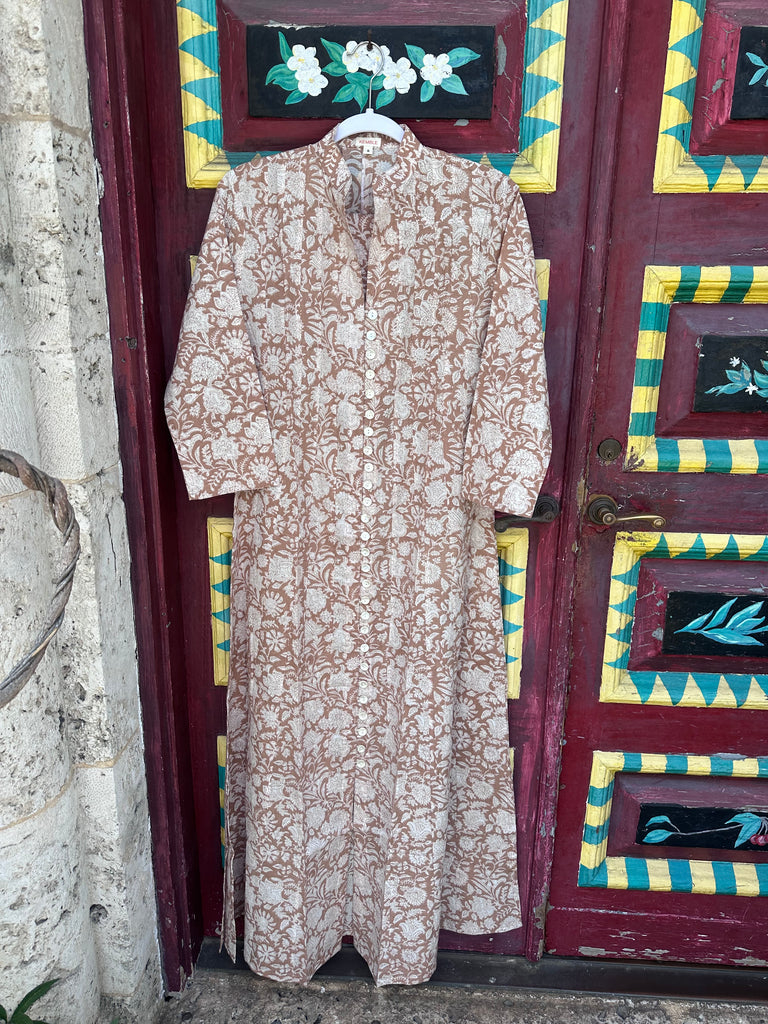 Taupe Garden Palm Beach Tunic Dress