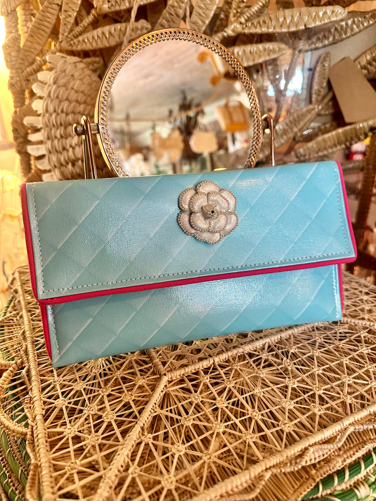 A Rose by Any Other Name - Baby Blue Clutch