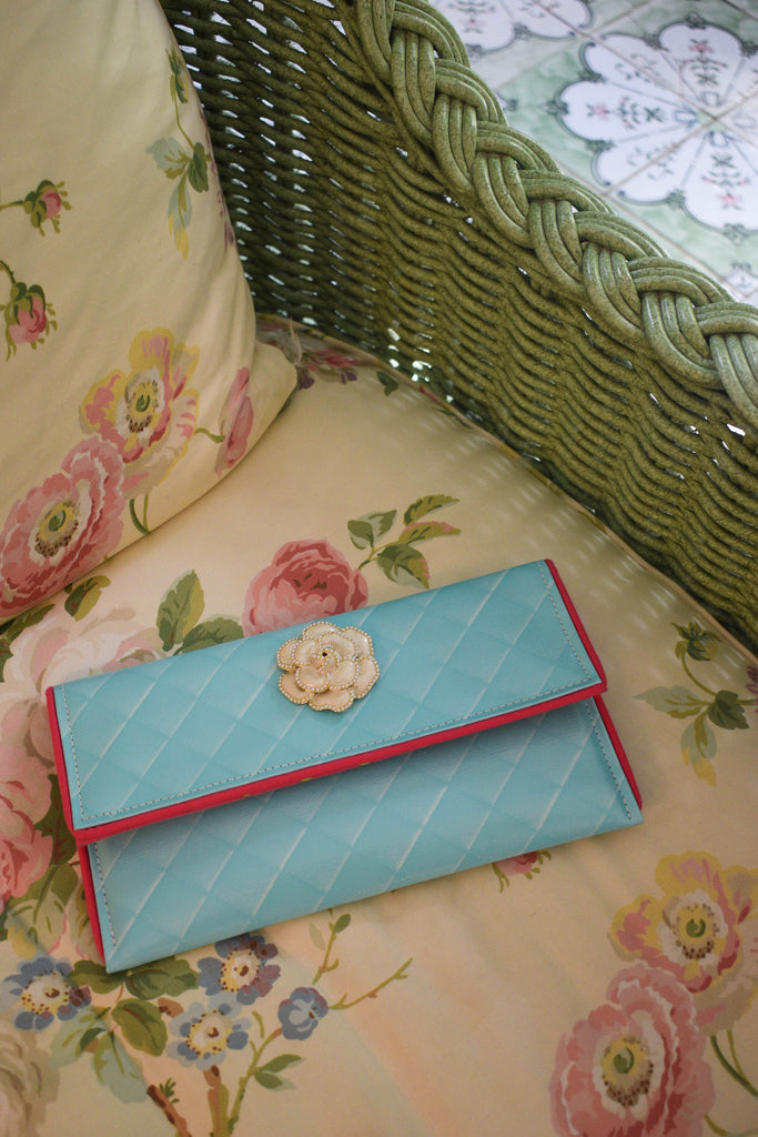 A Rose by Any Other Name - Baby Blue Clutch