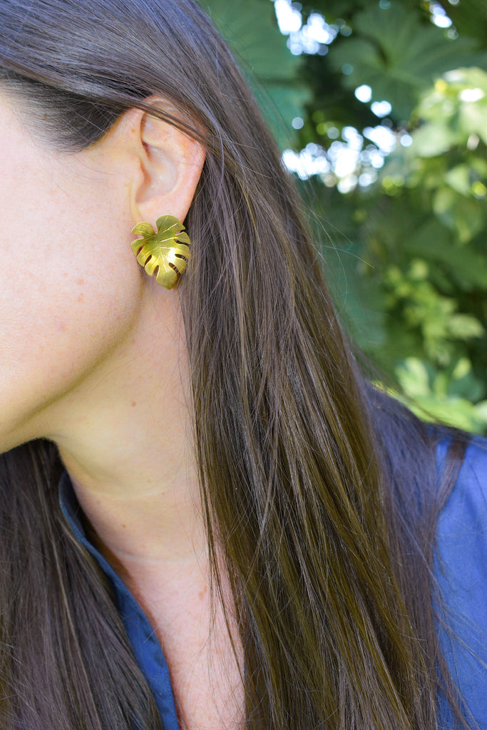 Vanessa Heaney Gold Leaf Earrings