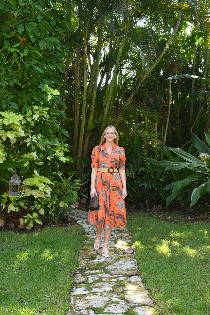 Dizzy Lizzie - Montauk Dress Orange Cheetah