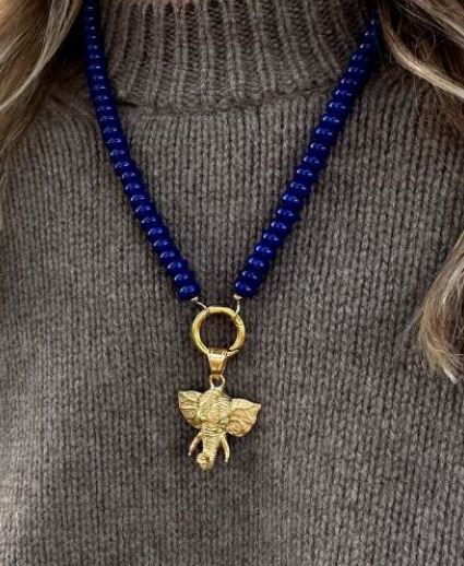 Elephant Navy Pendant Necklace - Love Ellison