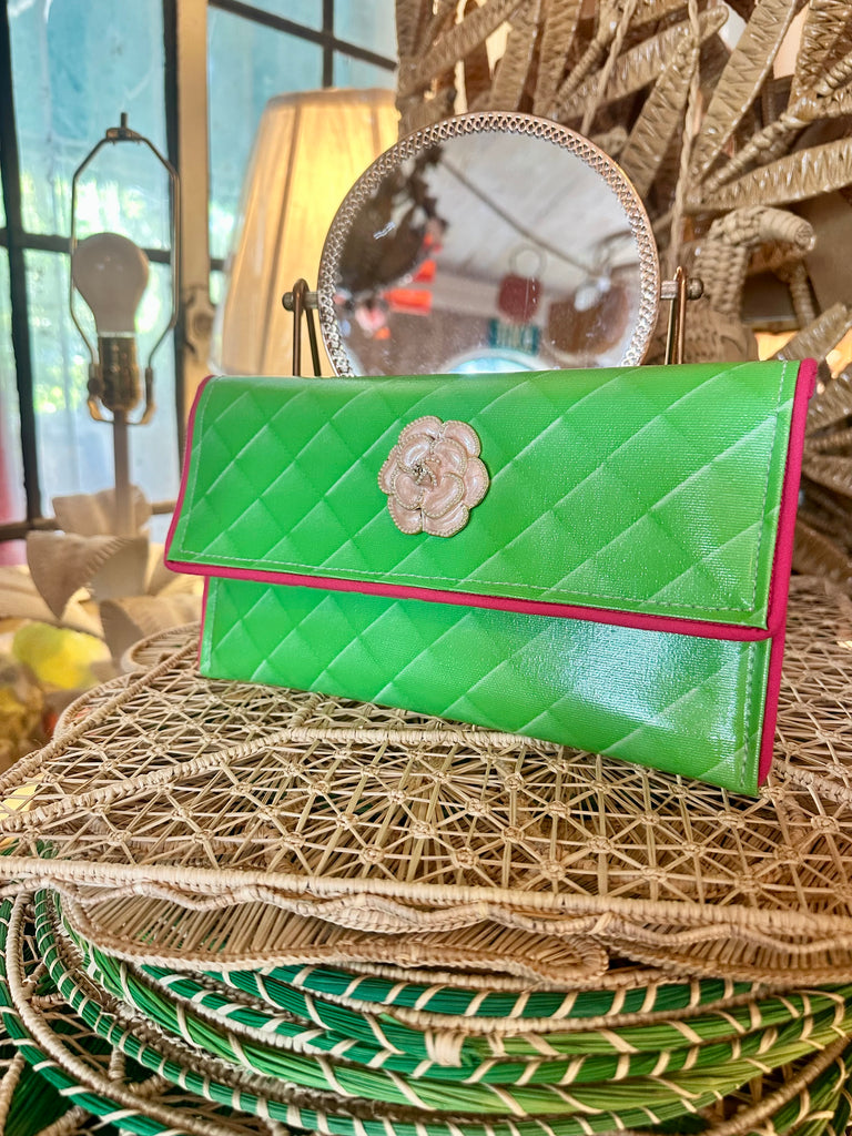 A Rose by Any Other Name - Green Clutch