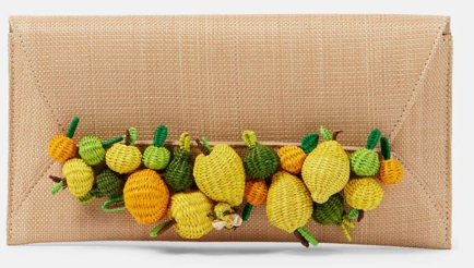 Yute Clutch with Rattan Fruit & Bee