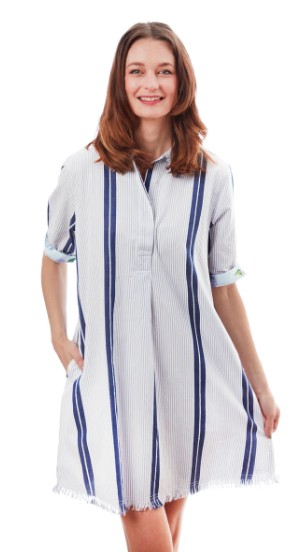 Chatham Dress- Yarndyed Stripe - Dizzy Lizzie