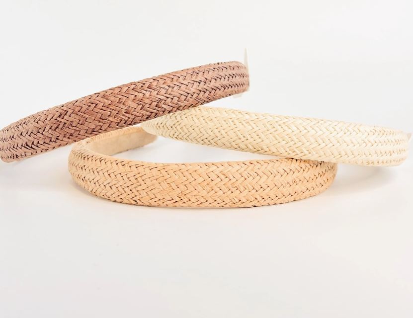 Skinny Natural Rattan Straw Headband