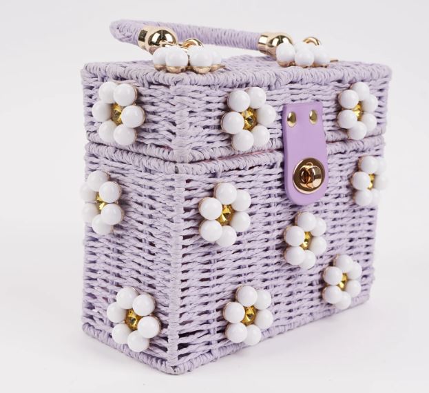 Hazy Lavender Beaded Tote - By Jenna Lee