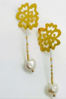 Martha Duran - ORCHID EARRINGS/GP  18 Kt. GOLD-PLATED