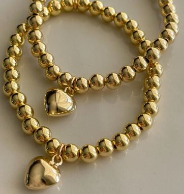 Puffy Bauble Heart Bracelet - Idalia