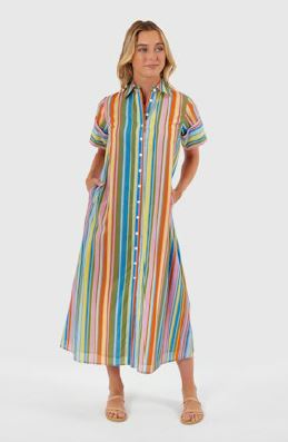 Fun Striped Shirt Dress- Livro