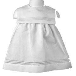 Girls White Linen Dress w/front Sailors Collar