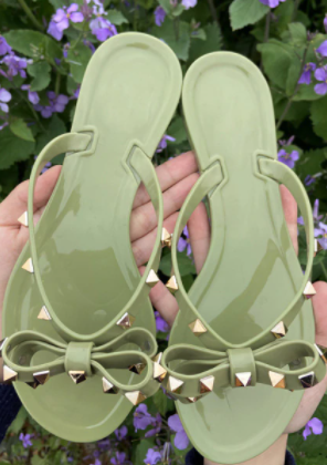 Buy BRAID IT LIGHT GREEN LOW HEEL SANDALS for Women Online in India